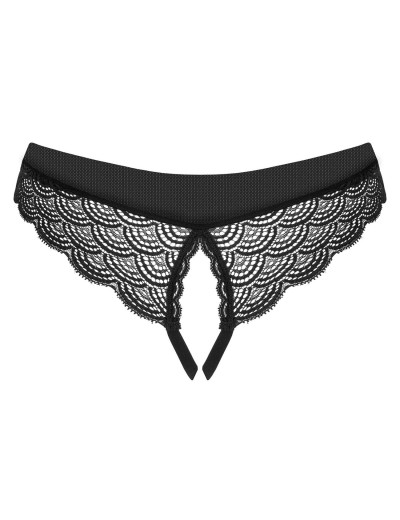 Кружевные трусики с доступом Obsessive CHEMERIS PANTIES CROTCHLESS, Цвет: черный, Размеры: XL/2XL, изображение 4