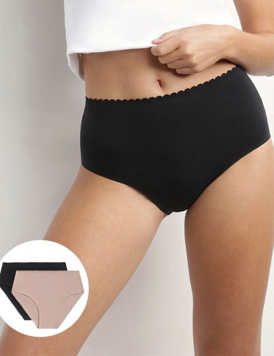 Набор хлопковых трусов Dim BODY TOUCH 0DFP (2 шт) телесный и черный, Цвет: телесный/черный, Размеры: L/XL, изображение 4