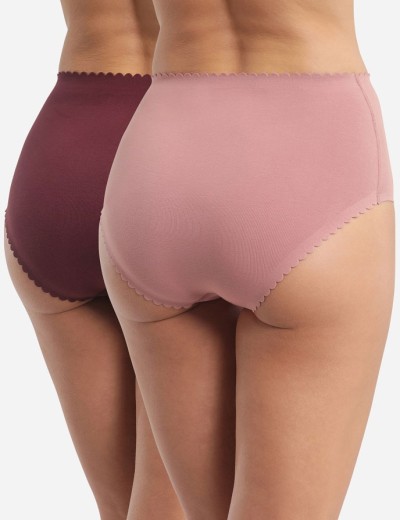 Набор хлопковых трусов Dim BODY TOUCH 0DFP (2 шт) розовый и бордовый, Цвет: розовый/бордовый, Размеры: S/M, изображение 2