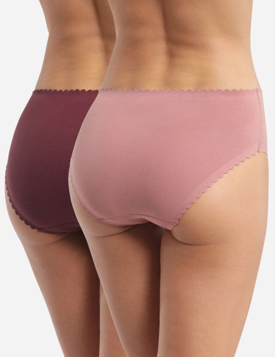 Набор хлопковых трусов Dim BODY TOUCH 0DFQ (2 шт) розовый и бордовый, Цвет: розовый/бордовый, Размеры: L/XL, изображение 2