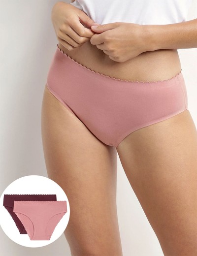 Набор хлопковых трусов Dim BODY TOUCH 0DFQ (2 шт) розовый и бордовый, Цвет: розовый/бордовый, Размеры: L/XL, изображение 4