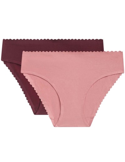 Набор хлопковых трусов Dim BODY TOUCH 0DFQ (2 шт) розовый и бордовый, Цвет: розовый/бордовый, Размеры: L/XL, изображение 3