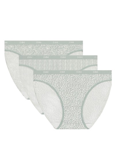 Набор трусов из хлопка Dim LES POCKETS COTON 4C17 сафари - 3 штуки, Цвет: сафари, Размеры: S/M, изображение 3