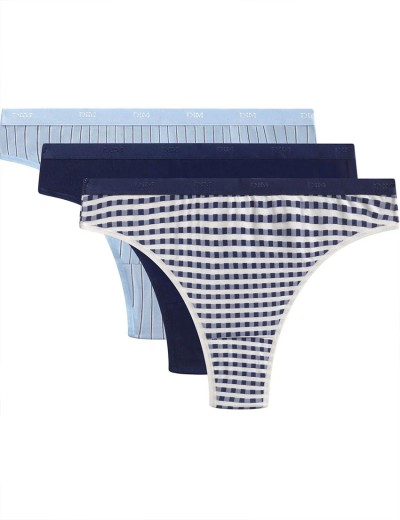 Набор стрингов Dim LES POCKETS COTON 4C19 классика - 3 штуки, Цвет: классика, Размеры: XXS/XS, изображение 3