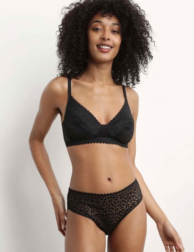 Кружевной бюстгальтер без косточек Dim DAILY DENTELLE 0DFF черный, Цвет: черный, Размеры: 70B, изображение 4