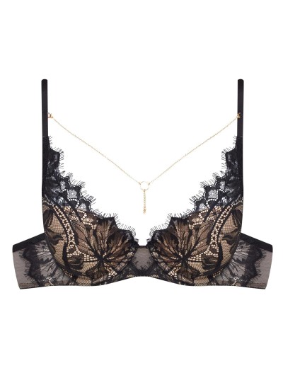 Бюстгальтер с пуш-ап вкладышами Esotiq 41762 OKSANA черный/бежевый, Цвет: черный/бежевый, Размеры: 85B, изображение 4