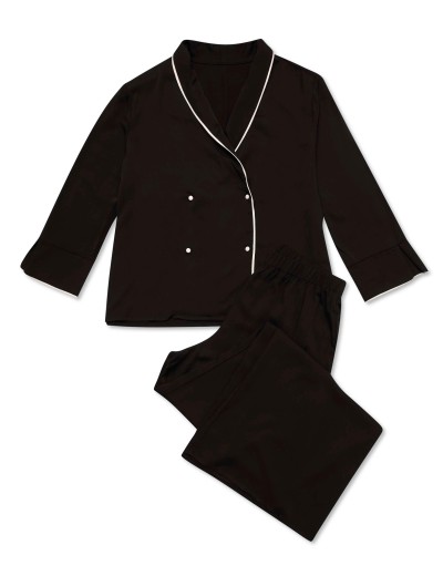 Черная пижама из модала Esotiq 42110 JAINA, Цвет: черный, Размеры: S, изображение 4