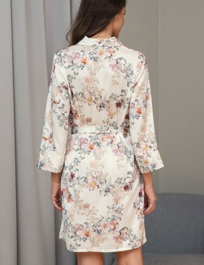 Шелковая рубашка-халат Mia-Amore EDEN 5174, Цвет: молочный, Размеры: S, изображение 2
