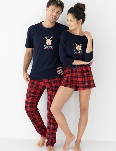 Женская пижама с шортами Sensis MYRTLE, Цвет: темно-синий, Размеры: M, изображение 2
