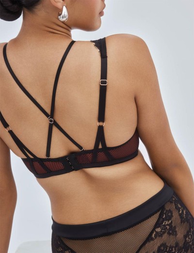 Бюстгальтер бралетт Alles HEARTBEAT M Bralette, Цвет: черный, Размеры: 65E, изображение 2