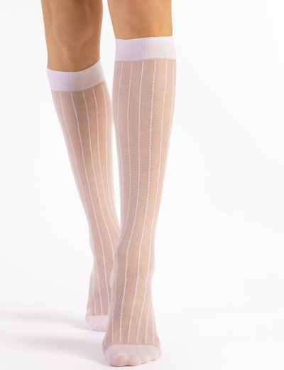 Полупрозрачные гольфы Fiore 2144/G LINEA 15 den, Цвет: белый, Размеры: UN, изображение 2