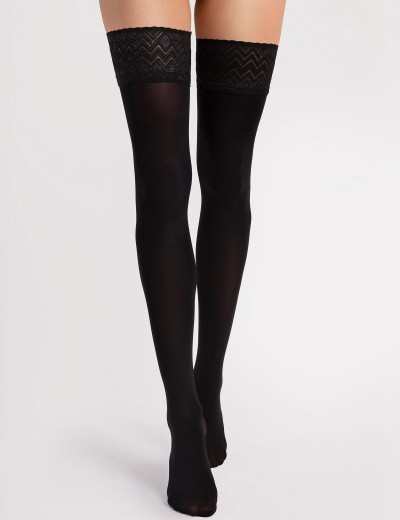 Чулки на кружевной коронке Fiore 4107/O ESTER 60 den, Цвет: черный, Размеры: 3, изображение 2