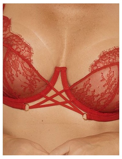 Кружевной мягкий бюстгальтер Kinga 1155-SC LOVE красный, Цвет: красный, Размеры: 90C, изображение 5