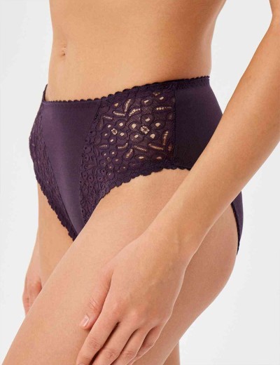 Высокие трусы слипы Lauma COTTON CLASSIC L01810 черная смородина, Цвет: черная смородина, Размеры: L, изображение 3