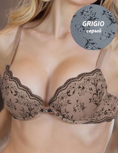 Серый комплект Leilieve ICON M7133 пуш-ап+стринги grigio, Цвет: grigio (серый), Размеры: 85B, изображение 3