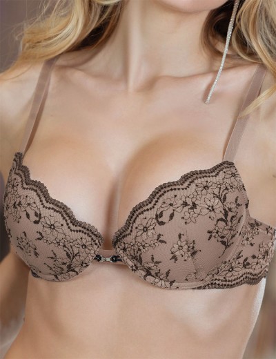 Коричневый комплект Leilieve ICON M7133 пуш-ап+стринги visone, Цвет: visone (коричневый), Размеры: 70C, изображение 3