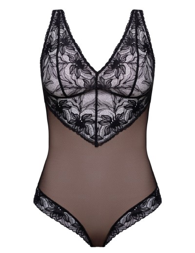 Кружевное боди Mefemi SARAH BODY чёрно-бежевый, Цвет: чёрно-бежевый, Размеры: L, изображение 6