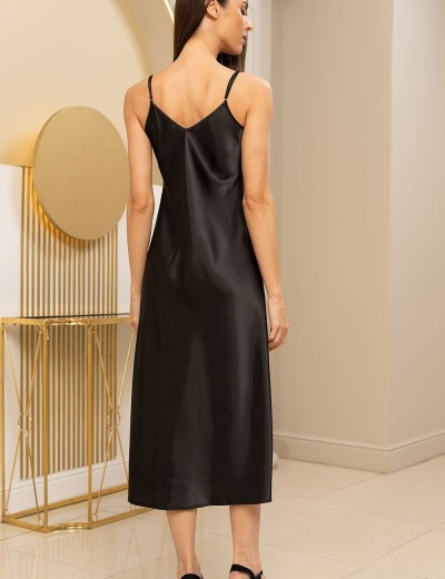 Длинная шелковая сорочка Mia-Amore BAGIRA 4437 черный, Цвет: черный, Размеры: 2XL, изображение 4