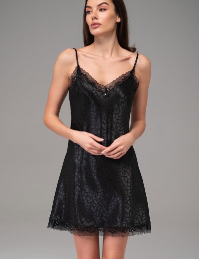 Сорочка короткая атласная Mia-Amore JOANNA 7310 черный, Цвет: черный, Размеры: S, изображение 4