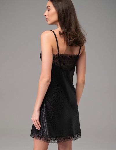 Сорочка короткая атласная Mia-Amore JOANNA 7310 черный, Цвет: черный, Размеры: S, изображение 3