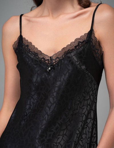 Сорочка короткая атласная Mia-Amore JOANNA 7310 черный, Цвет: черный, Размеры: S, изображение 2