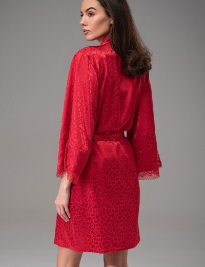 Атласный халат-кимоно Mia-Amore JOANNA 7313 красный, Цвет: красный, Размеры: 2XL/3XL, изображение 3