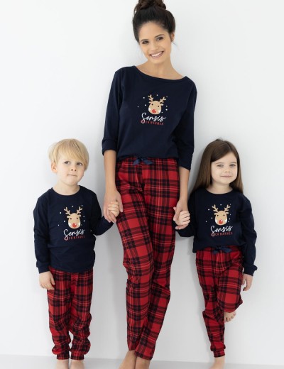 Пижама женская из хлопка Sensis LUCY, Цвет: темно-синий, Размеры: M, изображение 2