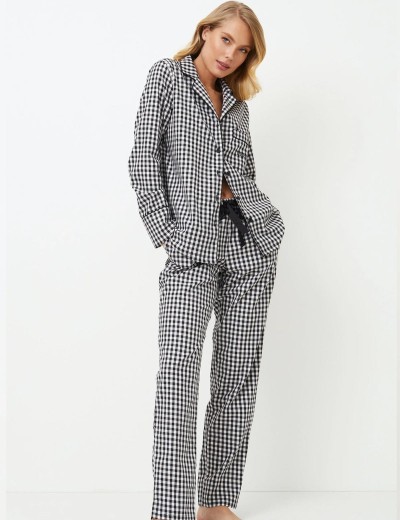 Пижама из хлопка Aruelle PHILIPPA, Цвет: черный/белый, Размеры: S, изображение 2