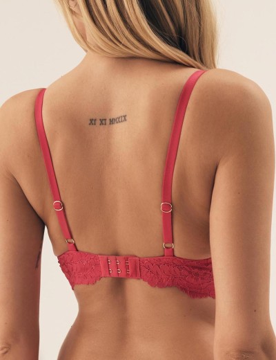 Кружевной бюстгальтер пуш-ап Esotiq 42354 SWEETHEART малиновый, Цвет: малиновый, Размеры: 70B, изображение 2