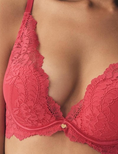 Кружевной бюстгальтер пуш-ап Esotiq 42354 SWEETHEART малиновый, Цвет: малиновый, Размеры: 70B, изображение 4
