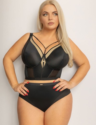 Удлиненный бюстгальтер Kris Line SIMPLE bralette longline, Цвет: черный, Размеры: 65G, изображение 4