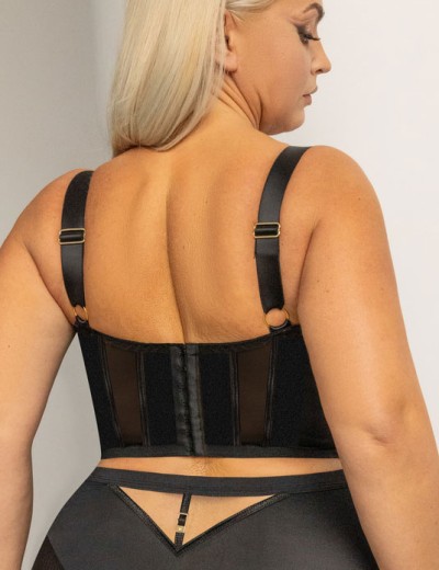 Удлиненный бюстгальтер Kris Line SIMPLE bralette longline, Цвет: черный, Размеры: 65G, изображение 2