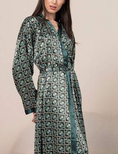 Длинный халат из шелка Mia-Amore BERGAMO 4389, Цвет: мультицвет, Размеры: 2XL/3XL, изображение 4