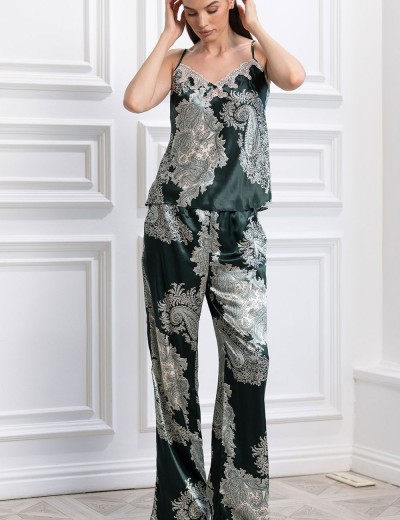 Шелковая пижама тройка Mia-Amore AGATA 3687, Цвет: зеленый, Размеры: 3XL, изображение 3