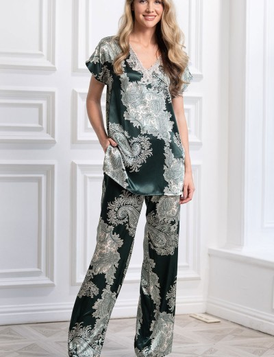 Шелковая пижама Mia-Amore AGATA 3704, Цвет: зеленый, Размеры: 3XL, изображение 3