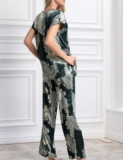 Шелковая пижама Mia-Amore AGATA 3704, Цвет: зеленый, Размеры: 3XL, изображение 2