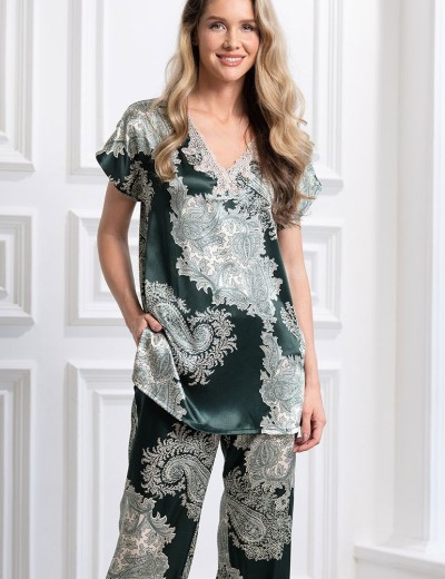Шелковая пижама Mia-Amore AGATA 3704, Цвет: зеленый, Размеры: 3XL, изображение 5