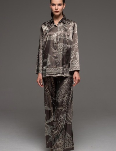 Пижама из натурального шёлка Mia-Amore AISHA 4326, Цвет: шоколад, Размеры: XL, изображение 3
