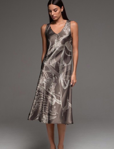 Длинная шелковая сорочка Mia-Amore AISHA 4328, Цвет: шоколад, Размеры: 2XL, изображение 3 Длинная шелковая сорочка Mia-Amore AISHA 4328, Цвет: шоколад, Размеры: 2XL, изображение 3