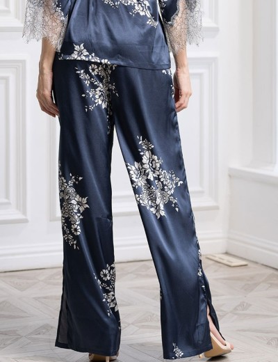 Брючная шелковая пижама Mia-Amore ALEXANDRIA 3568, Цвет: темно-синий, Размеры: S, изображение 6