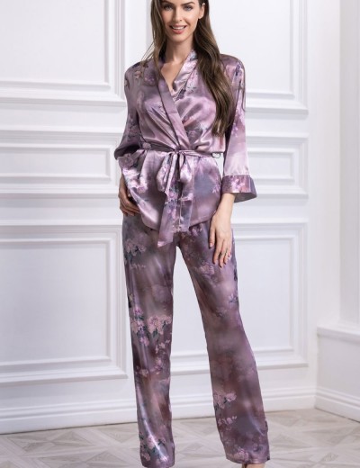 Шелковый комплект тройка Mia-Amore AURORA 3638, Цвет: античная роза, Размеры: L, изображение 5