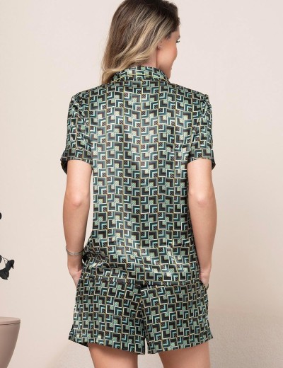 Шелковая пижама с принтом Mia-Amore BERGAMO 4382, Цвет: мультицвет, Размеры: 2XL, изображение 2