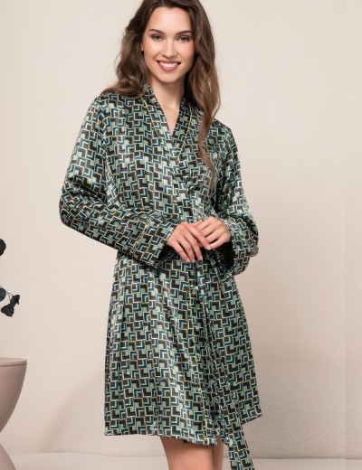 Короткий халат из шёлка Mia-Amore BERGAMO 4383, Цвет: мультицвет, Размеры: 2XL/3XL, изображение 3