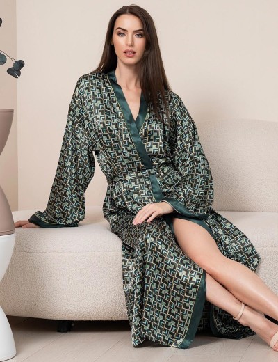 Длинный халат из шелка Mia-Amore BERGAMO 4389, Цвет: мультицвет, Размеры: 2XL/3XL, изображение 3