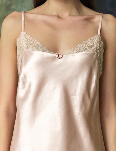 Сорочка из атласа и кружева Mia-Amore CAROL 7380, Цвет: пудровый, Размеры: 3XL, изображение 4