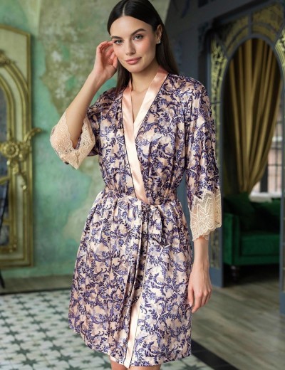 Халат-кимоно из атласа Mia-Amore CAROL 7383, Цвет: мультколор, Размеры: L/XL, изображение 3