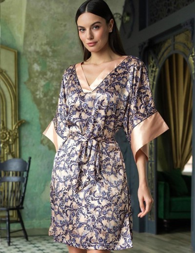 Короткая туника из атласа Mia-Amore CAROL 7384, Цвет: мультколор, Размеры: 4XL/5XL, изображение 3