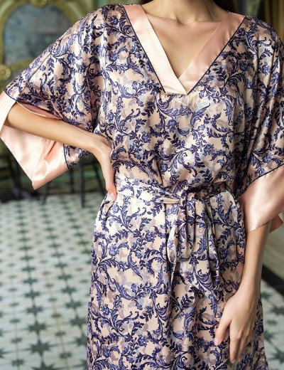 Короткая туника из атласа Mia-Amore CAROL 7384, Цвет: мультколор, Размеры: 4XL/5XL, изображение 4