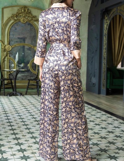 Атласная пижама с брюками Mia-Amore CAROL 7385, Цвет: мультколор, Размеры: 2XL, изображение 2