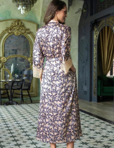 Длинный атласный халат Mia-Amore CAROL 7389, Цвет: мультколор, Размеры: 2XL/3XL, изображение 2